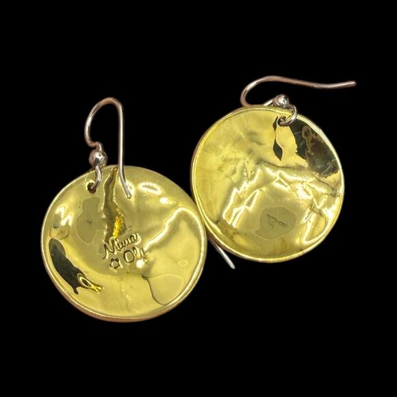 Far Fetched Sleeping Moon Dangle Earrings Silver Plated Ear Hooks - Picture 3 of 3